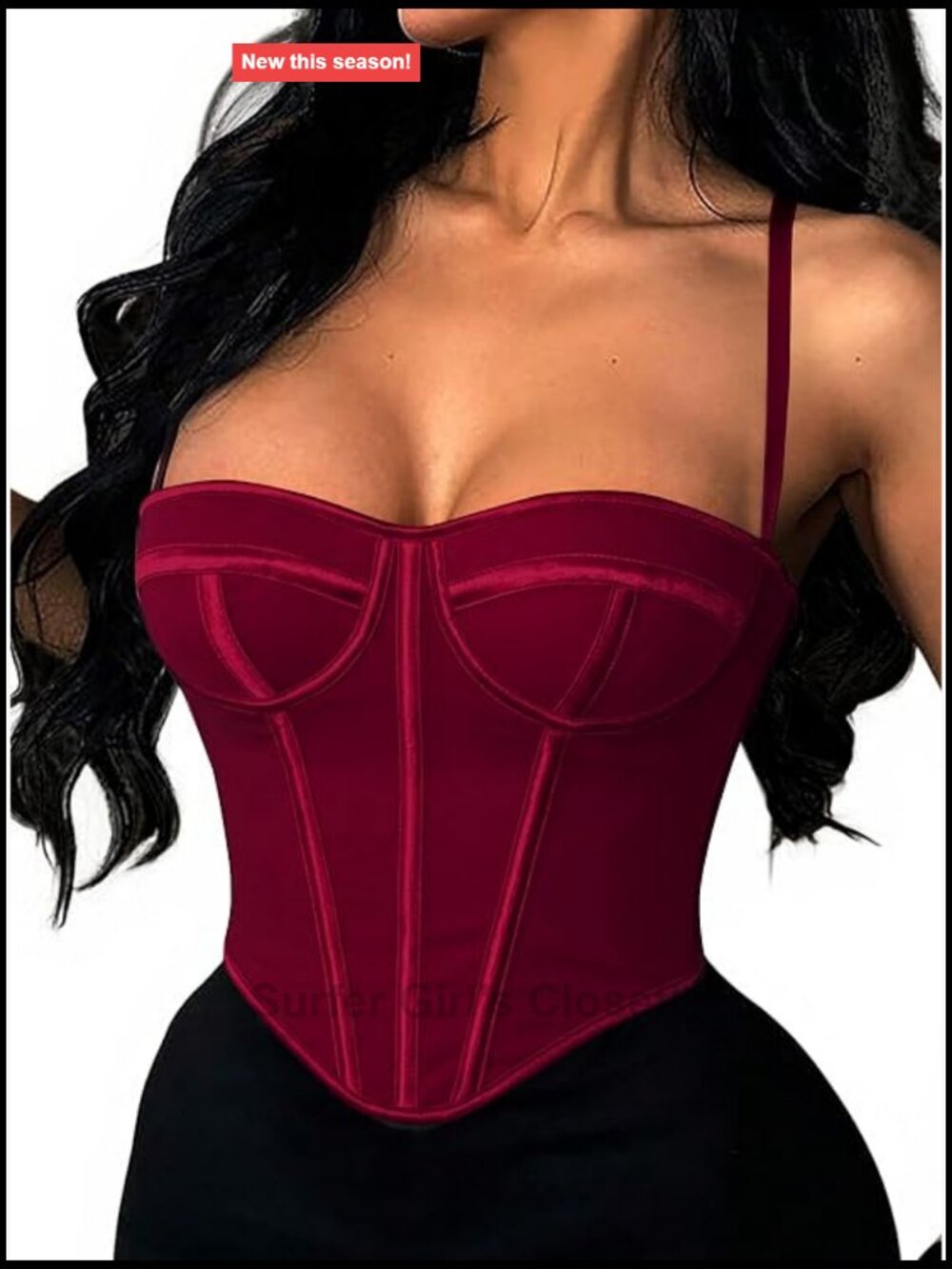 Women's Corset Top with Straps Sexy Cami Bustier Sweetheart Neckline